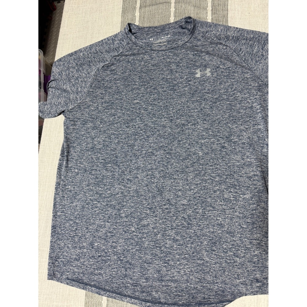 Under Armour Mens XL Blue Heathered The Tech Tee Short Sleeve Training Shirt